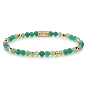 Rebel & Rose Jewelry Bracelet Green Morning Vibes 4mm gold plated S - 618514