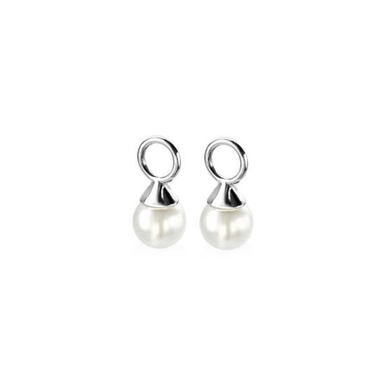 ZINZI zilveren oorbedels met witte parel 6mm ZICH1749W - 613493