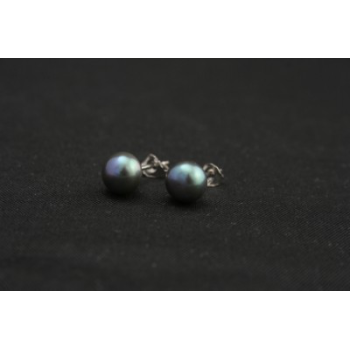 Cultive Parel 8mm donker met zilveren oorsteker - 611567