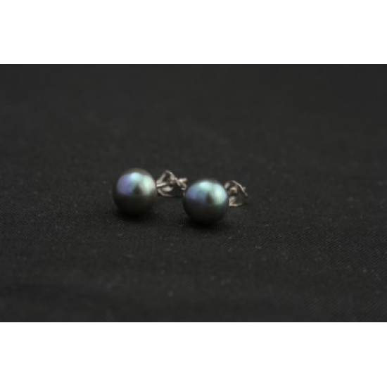 Cultive Parel 8mm donker met zilveren oorsteker - 611567