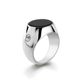 Rebel & Rose Jewelry Ring Round Onyx M - 613730