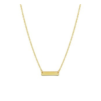 14krt gouden colier met balkje ertussen 40-44cm - 613668