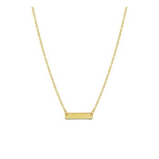 14krt gouden colier met balkje ertussen 40-44cm - 613668