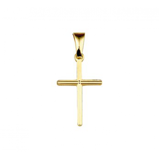 14 krt gouden hanger kruisje massief 15.5x10mm - 611763