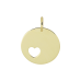 14krt gouden graveerhanger rond met hartje uitgezaagd 13mm - 614186
