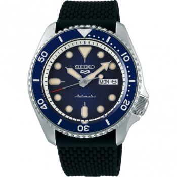 Seiko 5 Sports Automatic SS Siliconen Blauw 100mtr SRPD71K2 - 614225