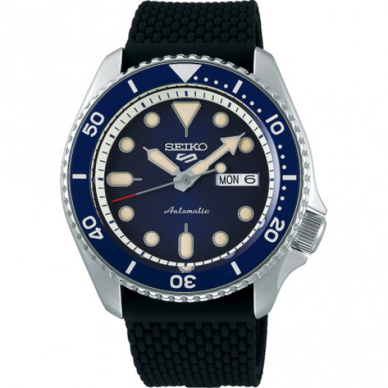Seiko 5 Sports Automatic SS Siliconen Blauw 100mtr SRPD71K2 - 614225