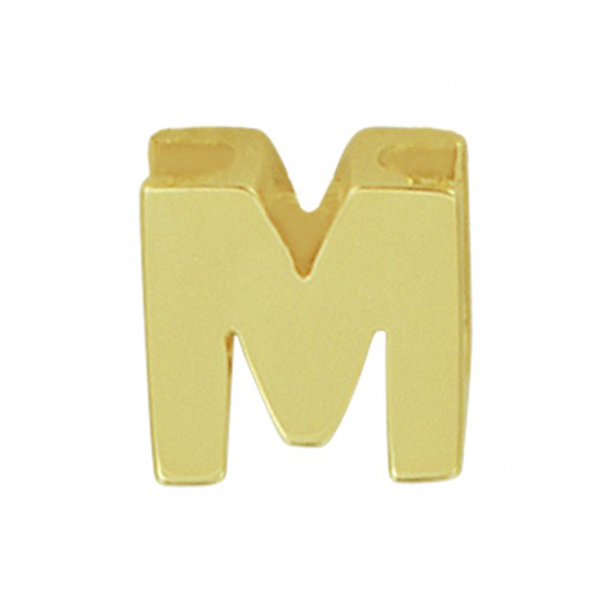 14krt gouden letterbedel M - 614246