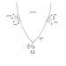 Zilveren collier met 3 bedels eenhoorn 36-40cm - 614258