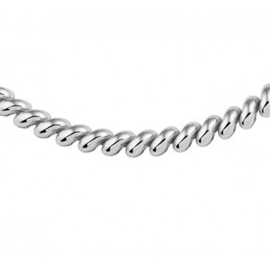 Zilveren collier gedraaid 45cm 9mm - 614524