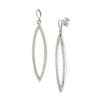 Zilveren oorhangers met zirkonia - 614872