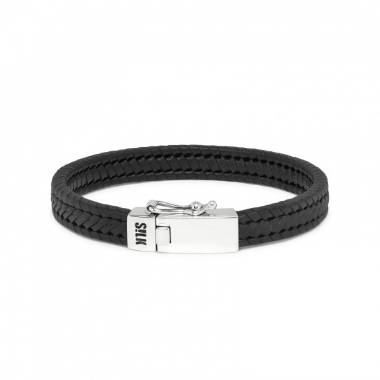 S!LK Armband Bold Leather Black 251BLK.19 - 614851