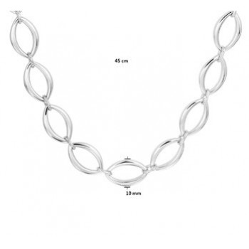 Zilveren collier ovale schakel 45cm 10mm - 615082