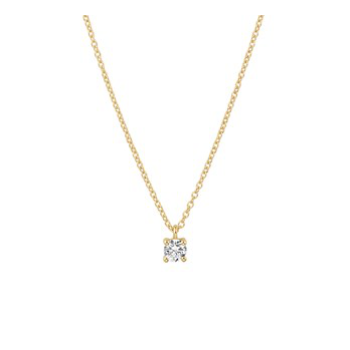 14krt gouden collier met zirkonia hanger 3.5mm 40-44cm - 615213