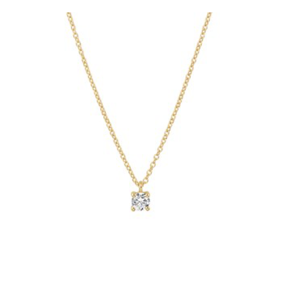 14krt gouden collier met zirkonia hanger 3.5mm 40-44cm - 615213