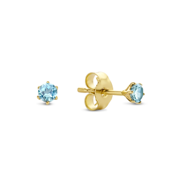*Jackie 14krt gouden oorknopjes topaas 3mm - 615277
