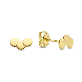 Jackie 14krt gouden oorknopjes 3 discjes - 615273