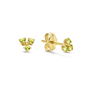 Jackie 14krt gouden oorknopjes 3x emerald - 615280
