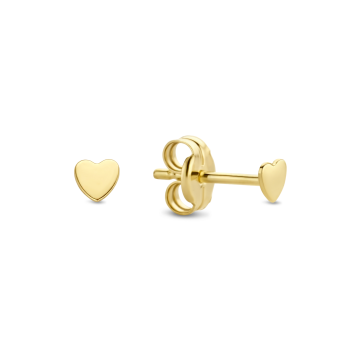Jackie 14krt gouden oorknopjes hartje 3mm - 615272