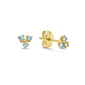 Jackie 14krt gouden oorknopjes 3x topaas - 615284