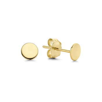 Jackie 14krt gouden oorknopjes disc - 615293