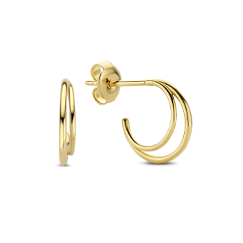 Jackie 14krt gouden semi-creolen dubbel glad - 615289