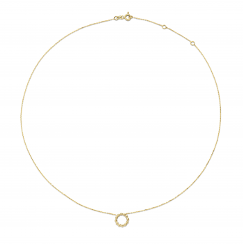 Jackie 14krt gouden collier rondje bubbel 40-45cm - 615303