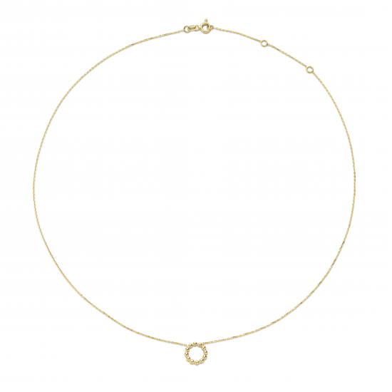 Jackie 14krt gouden collier rondje bubbel 40-45cm - 615303