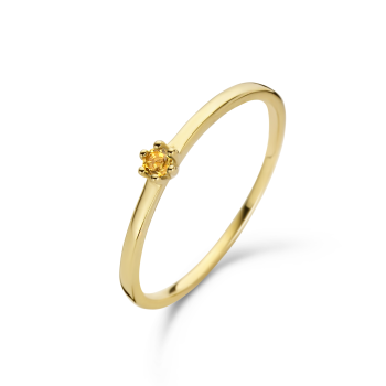 Jackie 14krt gouden ring citrien 2.5mm maat 56 - 615312 Jackie 14krt gouden ring citrien 2.5mm maat 56 - 615312
