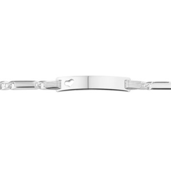 Zilveren graveerarmband 16-18cm hartje uitgezaagd - 615335 Zilveren graveerarmband 16-18cm hartje uitgezaagd - 615335
