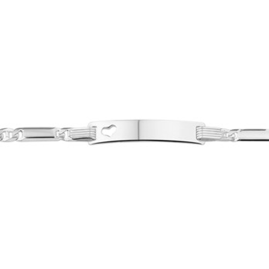 Zilveren graveerarmband 16-18cm hartje uitgezaagd - 615335