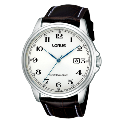 Lorus herenhorloge leer staal bruin 50mtr RS985AX9 - 615376