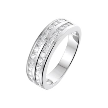 Zilveren ring met zirkonia maat 21 - 615404
