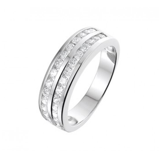Zilveren ring met zirkonia maat 21 - 615404