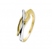 14krt bicolor gouden fantasie ring 7mm maat 18 - 615640