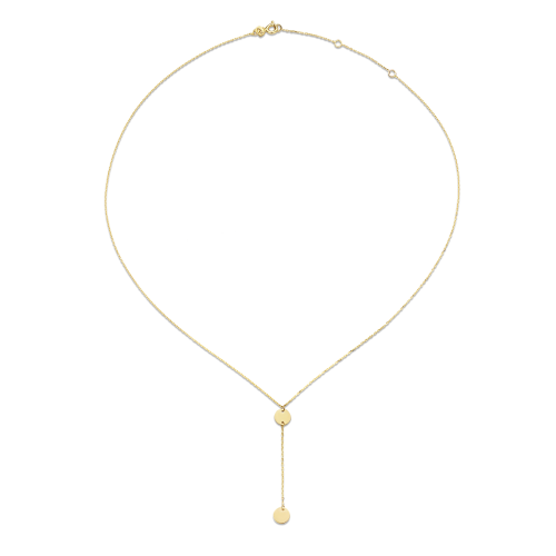 Jackie 14krt gouden Y-collier discjes - 615305