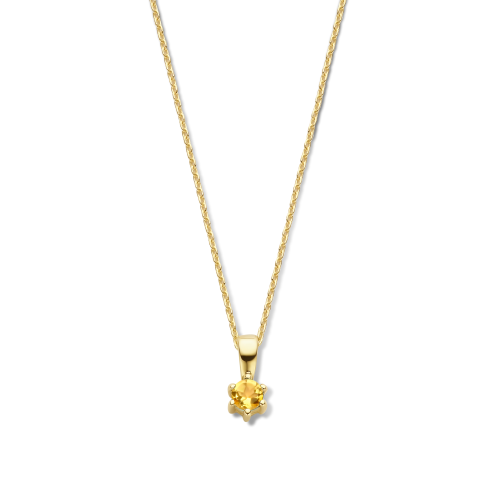Jackie 14krt gouden hanger citrien 3.4mm - 615308