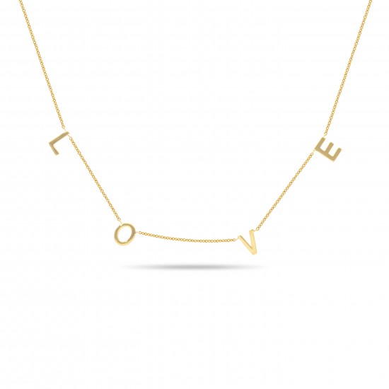 14krt gouden LOVE collier - 615708