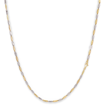 Monzario 14krt bicolor gouden collier 2.2mm 45cm - 615762