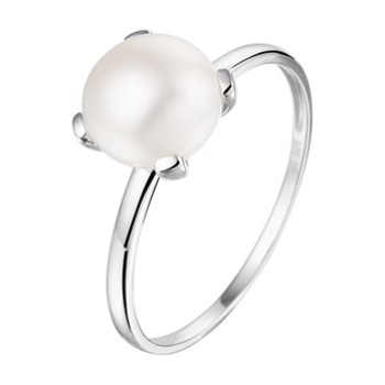 Zilveren ring met parel 8.5mm maat 17,75 - 615842 Zilveren ring met parel 8.5mm maat 17,75 - 615842