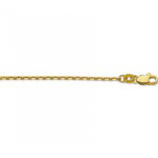 14krt gouden anker collier gediamanteert 45cm 2mm - 615505