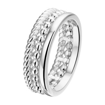 Zilveren ring 3-rijen maat 16.5 - 612289 Zilveren ring 3-rijen maat 16.5 - 612289