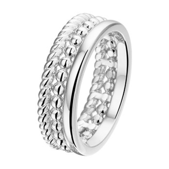 Zilveren ring 3-rijen maat 16.5 - 612289 Zilveren ring 3-rijen maat 16.5 - 612289