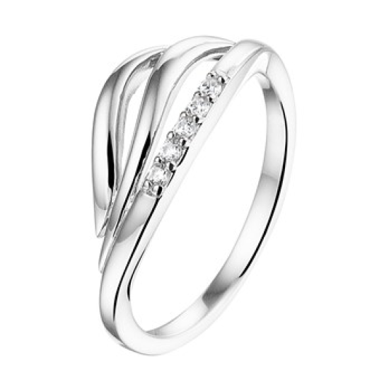 Zilveren ring fantasie met zirkonia maat 17.25 - 612282 Zilveren ring fantasie met zirkonia maat 17.25 - 612282