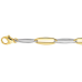 14krt bicolor gouden schakel collier 7.2mm 44.5cm - 612304