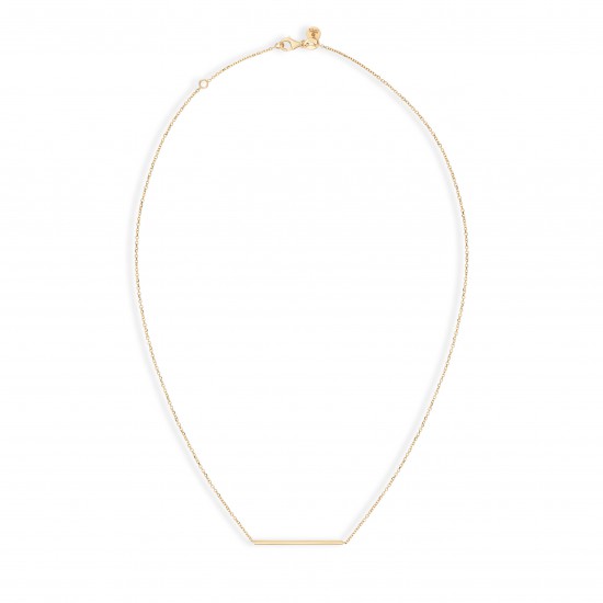 14krt gouden collier met balkje ertussen 45cm - 615990