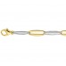 14 krt bicolor gouden schakel armband 7.2mm 19.5cm - 612303