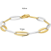 14krt bicolor gouden schakel armband 7.2mm 19.5cm - 612303