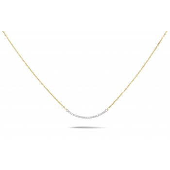 14krt bicolor gouden collier met briljant boog 24-0.09crt H/SI - 612325