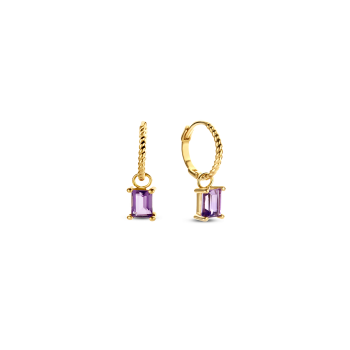 Jackie 14krt gouden oorbedel Amethist - 616503 Jackie 14krt gouden oorbedel Amethist - 616503